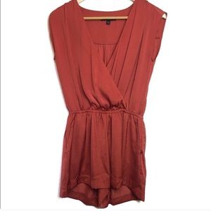 Banana Republic Satin Surplice Burnt Orange Romper